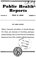 Public Health Reports  v 55 no 18  cover