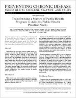 Transforming a Master of Public Health Program to Address Public Health Practice Needs