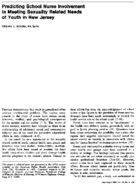 Predicting school nurse involvement in meeting sexuality related needs of youth in New Jersey