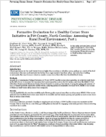 Formative Evaluation for a Healthy Corner Store Initiative in Pitt County North Carolina Assessing the Rural Food Environment Part 1