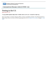 Coronavirus Disease 2019 COVID19 Testing in the US Updated April 20 2020