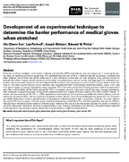 Development of an Experimental Technique to Determine the Barrier Performance of Medical Gloves When Stretched