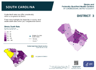SC Congressional District 03 Stroke and Federally Qualified Health Centers Map 118th Congress