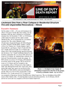 Line of Duty Death Report F202209 Lieutenant Dies from a Floor Collapse in Residential Structure Fire with Unpermitted Renovations  Illinois