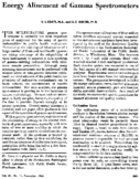 Energy Alinement Of Gamma Spectrometers