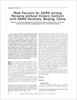 Risk Factors for SARS among Persons without Known Contact with SARS Patients Beijing China