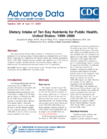 Dietary Intake of Ten Key Nutrients for Public Health United States 19992000