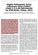 Highly Pathogenic Avian Influenza Virus H5N1 Clade 2344b Introduced by Wild Birds China 2021