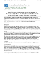 RacialEthnic Differences in the Percentage of Gestational Diabetes Mellitus Cases Attributable to Overweight and Obesity Florida 20042007