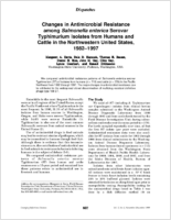 Changes in antimicrobial resistance among Salmonella enterica Serovar typhimurium isolates from humans and cattle in the Northwestern United States 19821997