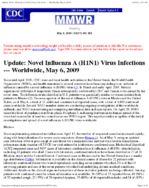 Update novel influenza A H1N1 Virus infections  Worldwide May 6 2009