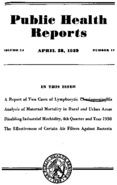 Public Health Reports  v 54 no 17  cover