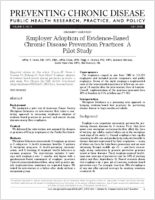 Employer Adoption of EvidenceBased Chronic Disease Prevention Practices A Pilot Study