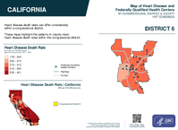 CA Congressional District 06 Heart Disease and Federally Qualified Health Centers Map 119th Congress