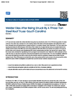 Welder Dies After Being Struck by a ThreeTon Steel Roof Truss  South Carolina FACE 9611
