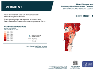 VT Congressional District 01 Heart Disease and Federally Qualified Health Centers Map 118th Congress