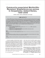 Communityassociated MethicillinResistant Staphylococcus aureus in Outpatients United States 19992006