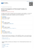 Active investigations of multistate foodborne outbreaks