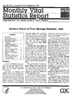 Advance report of final marriage statistics 1988