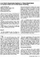 Local Health Departments Implement A TheoryBased Model To Increase Breast And Cervical Cancer Screening