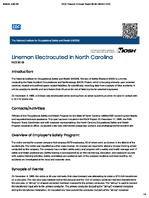 Lineman Electrocuted in North Carolina FACE 8609 FACE 8609