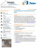 Dry Wall Supervisor Falls from Unsecured Plank
