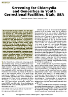 Screening for Chlamydia and Gonorrhea in Youth Correctional Facilities Utah USA