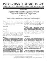 Cognitive Health Messages in Popular Womens and Mens Magazines 20062007