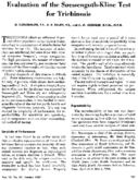 Evaluation of the SuessenguthKline test for trichinosis