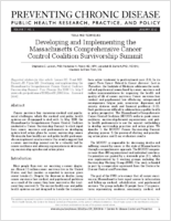 Developing and Implementing the Massachusetts Comprehensive Cancer Control Coalition Survivorship Summit