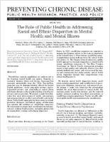 The Role of Public Health in Addressing Racial and Ethnic Disparities in Mental Health and Mental Illness