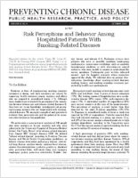 Risk Perceptions and Behavior Among Hospitalized Patients With SmokingRelated Diseases