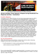 Line of Duty Death Report F202304 46YearOld Motor Pump Operator Collapses During Residential Fire Response and Dies  Connecticut