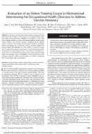 Evaluation of an Online Training Course in Motivational Interviewing for Occupational Health Clinicians to Address Vaccine Hesitancy