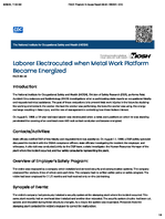 Laborer Electrocuted when Metal Work Platform Became Energized FACE 8834