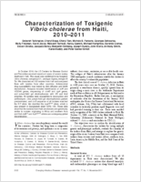 Characterization of Toxigenic Vibrio cholerae from Haiti 20102011