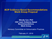 ACIP EvidenceBased Recommendations Work Group proposal