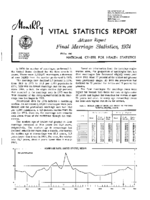 Advance report  Final marriage statistics 1974