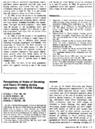 Perceptions of risks of smoking and heavy drinking during pregnancy 1985 NHIS findings