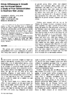Ethnic differences in growth and nutritional status a study of poor schoolchildren in southern New Jersey