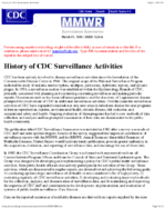 History of CDC Surveillance Activities