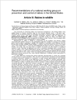 Recommendations of a national working group on prevention and control of rabies in the United States Article III Rabies in wildlife National Working Group on Rabies Prevention and Control