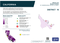 CA Congressional District 16 Stroke and Stroke Centers Map 118th Congress