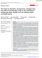 The Impact of Alternative Arrangements Contingent Jobs and Work Secured Through an App on the WellBeing of Working Age Adults Results from the California Work and Health Survey