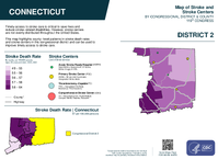 CT Congressional District 02 Stroke and Stroke Centers Map 119th Congress