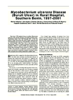 Mycobacterium ulcerans Disease Buruli Ulcer in Rural Hospital Southern Benin 19972001