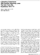 Laboratory compliance with syphilis reporting laws the New York City experience 197277