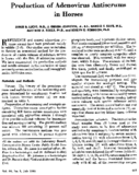 Production of adenovirus antiserums in horses