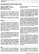 Strengthening the public health system