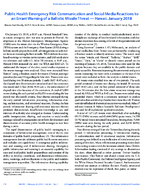 Public Health Emergency Risk Communication and Social Media Reactions to an Errant Warning of a Ballistic Missile Threat  Hawaii January 2018
